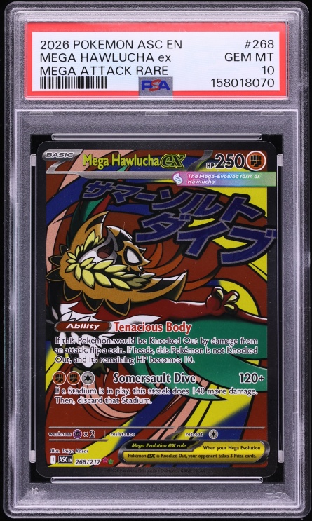 2026 Pokemon Mega Evolution Ascended Heroes MA Mega Hawlucha ex #268 PSA 10 GEM MINT