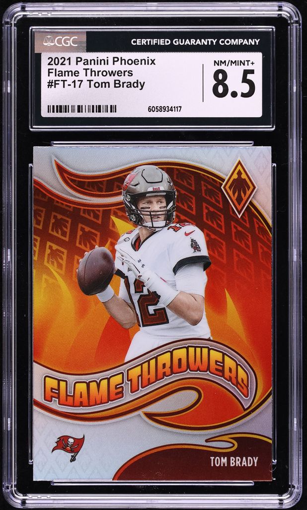 2021 Panini Phoenix Flame Throwers Tom Brady #FT-17 CGC 8.5 NM-MT+