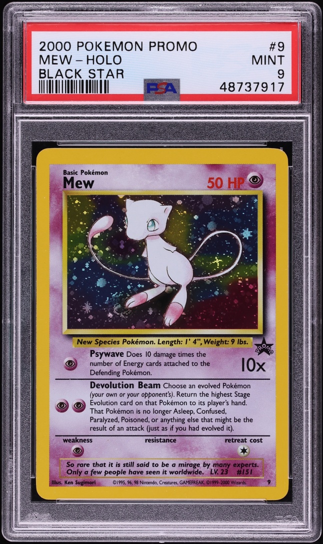 2000 Pokemon League Black Star Promo Holo Mew #9 PSA 9 MINT