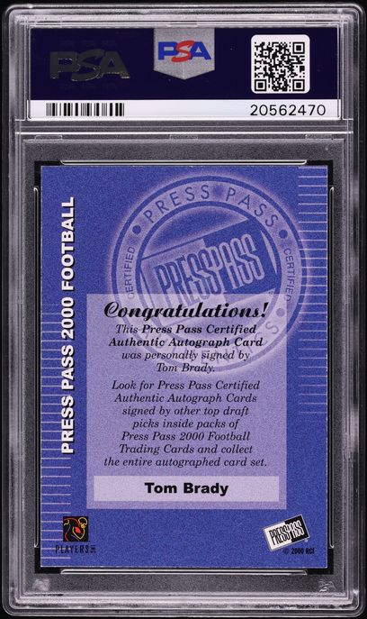 2000 Press Pass Certified Tom Brady ROOKIE AUTO PSA 10 GEM MINT