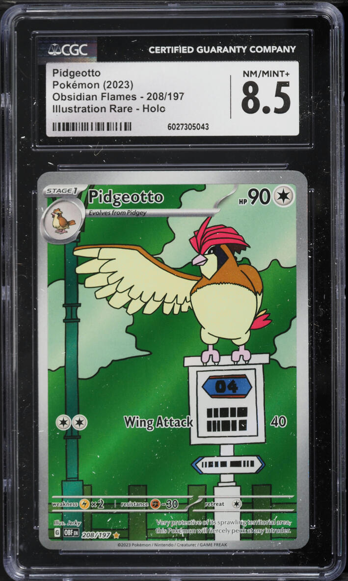 2023 Pokemon Scarlet & Violet Obsidian Flames IR Pidgeotto #208 CGC 8.5 NM-MT+