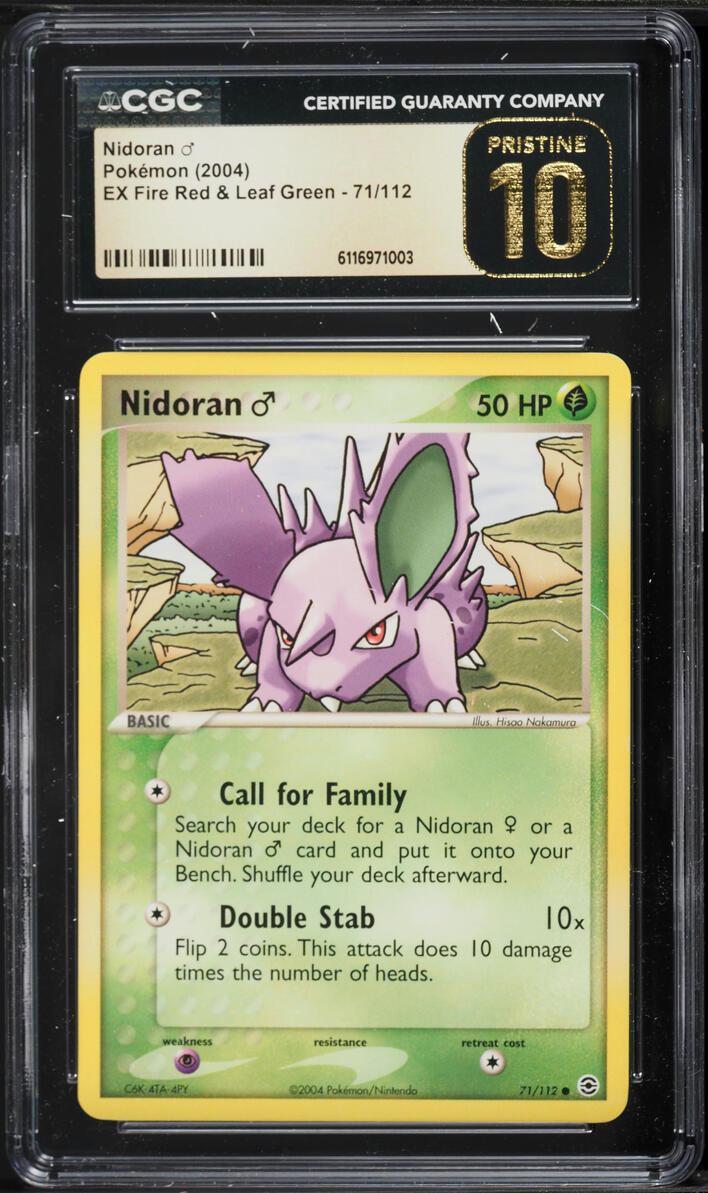 2004 Pokemon EX Fire Red & Leaf Green Nidoran #71 CGC 10 PRISTINE