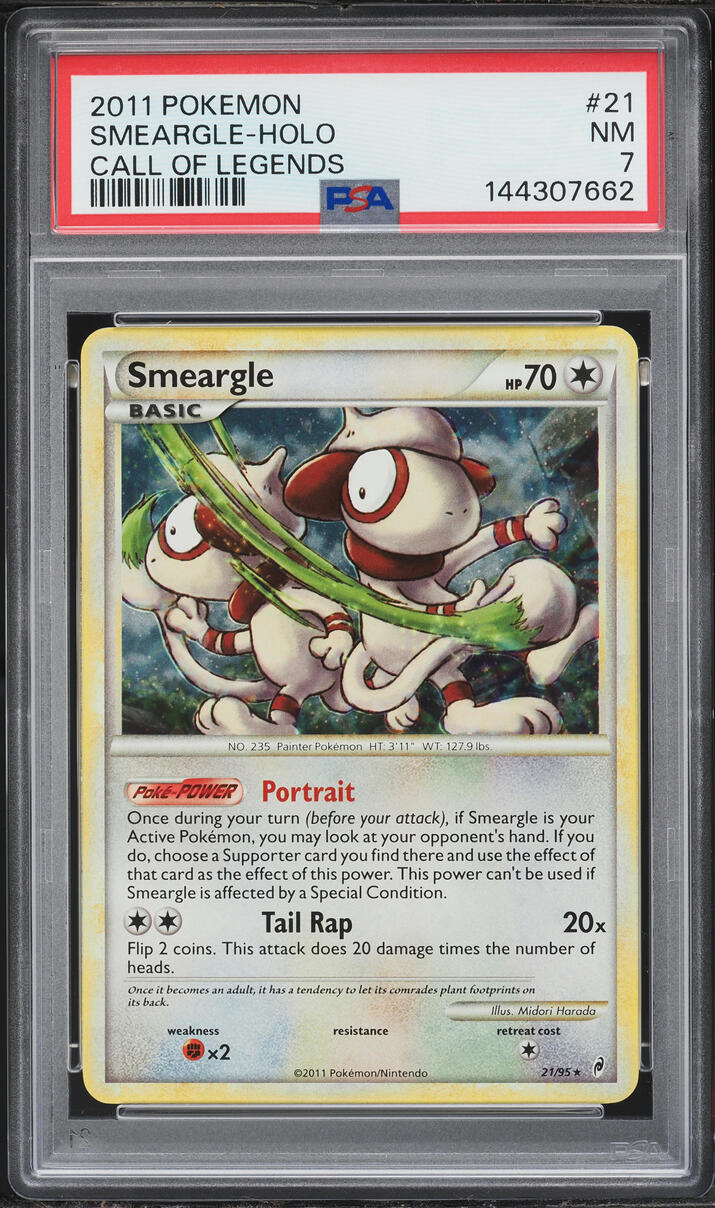 2011 Pokemon Call Of Legends Holo Smeargle #21 PSA 7 NRMT