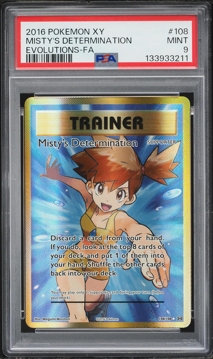 2016 Pokemon XY Evolutions Full Art Misty's Determination #108 PSA 9 MINT