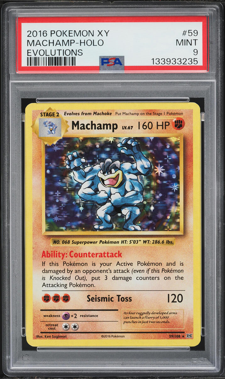 2016 Pokemon XY Evolutions Holo Machamp #59 PSA 9 MINT