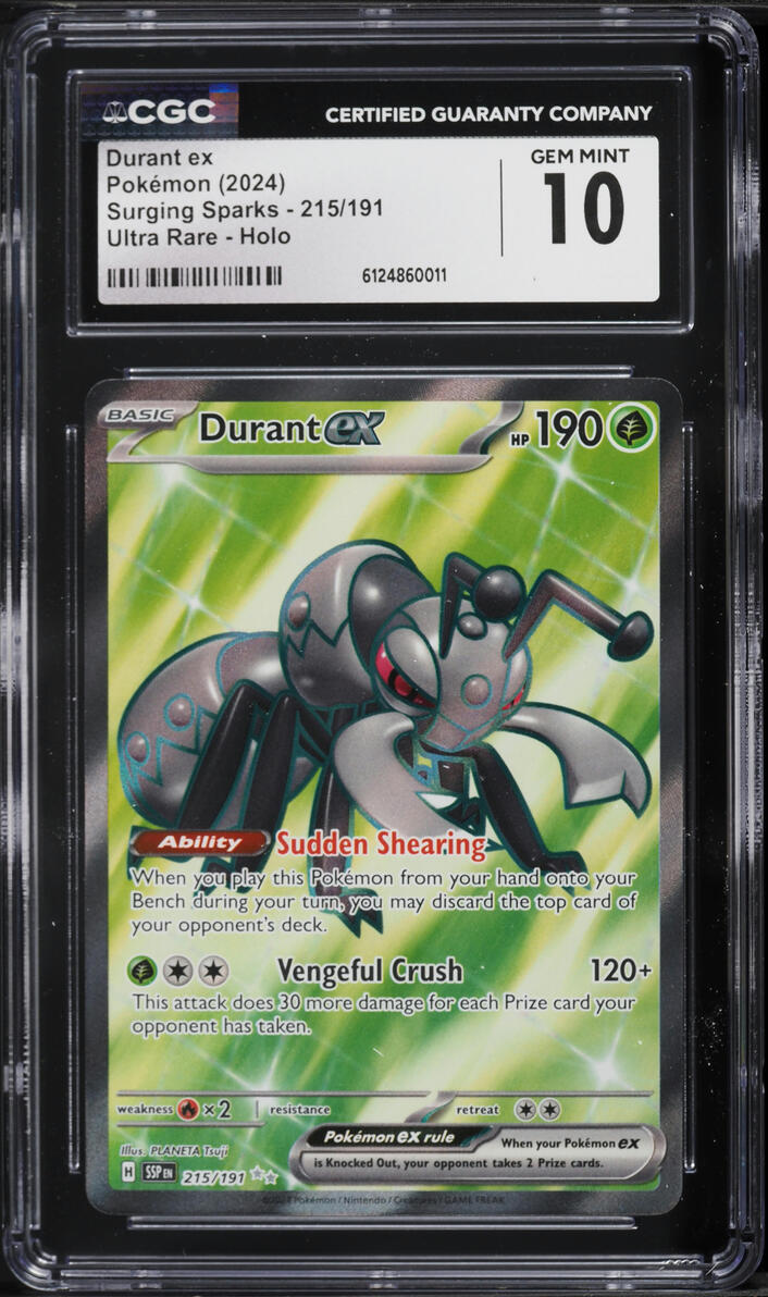 2024 Pokemon Scarlet & Violet Surging Sparks Full Art Durant ex #215 CGC 10 GEM MINT