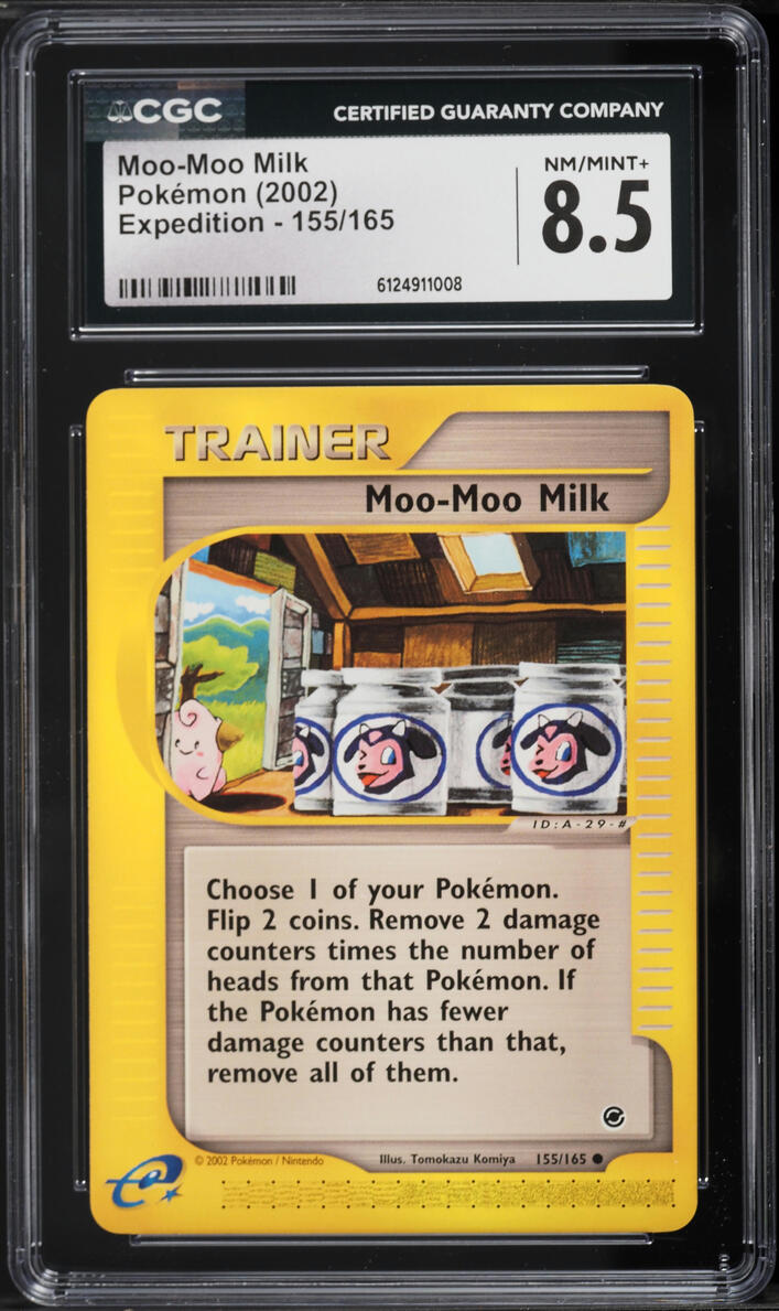 2002 Pokemon Expedition Moo-Moo Milk #155 CGC 8.5 NM-MT+