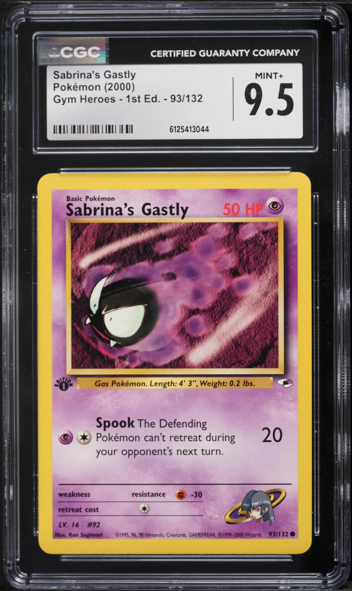 2000 Pokemon Gym Heroes 1st Edition Sabrina's Gastly #93 CGC 9.5 MINT+