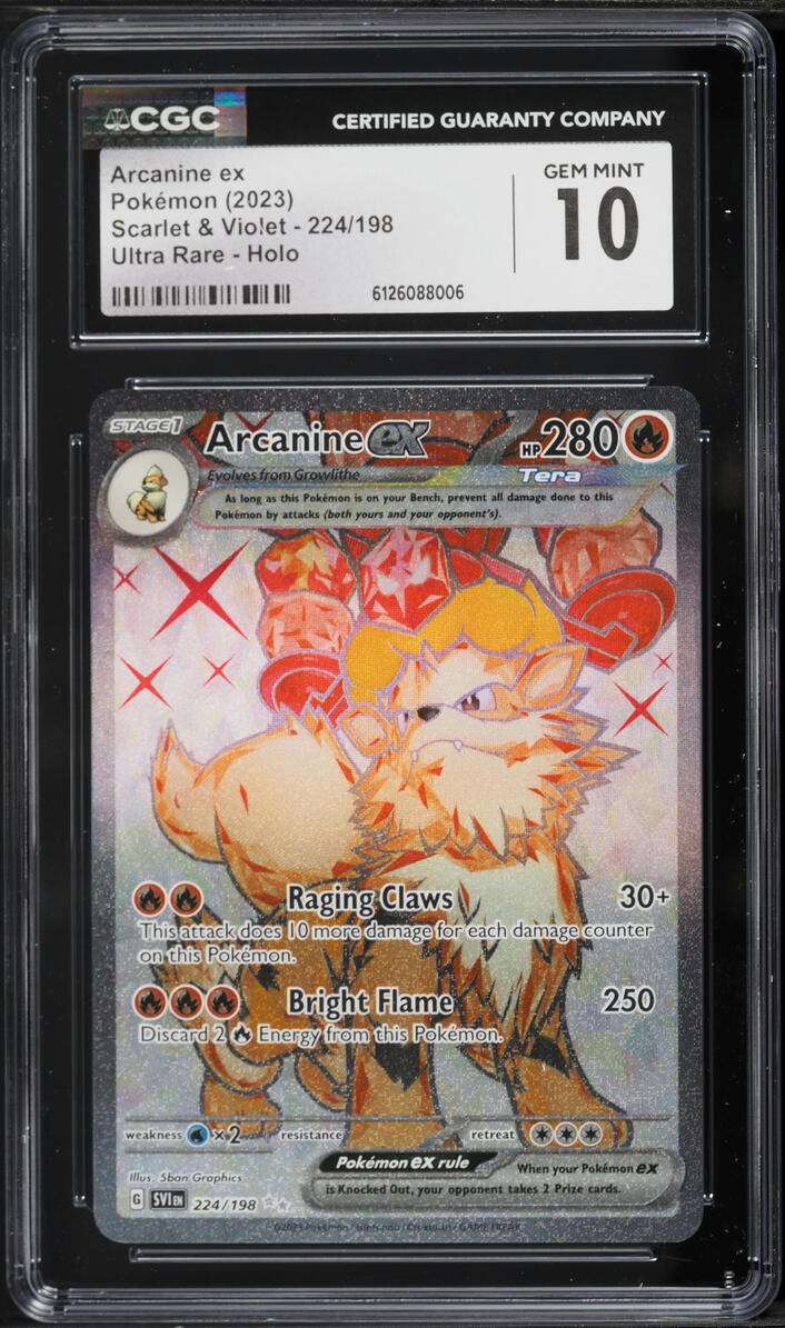 2023 Pokemon Scarlet & Violet Full Art Arcanine ex #224 CGC 10 GEM MINT