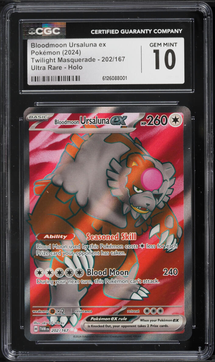 2024 Pokemon SV Twilight Masquerade Full Art Bloodmoon Ursaluna ex #202 CGC 10 GEM MINT