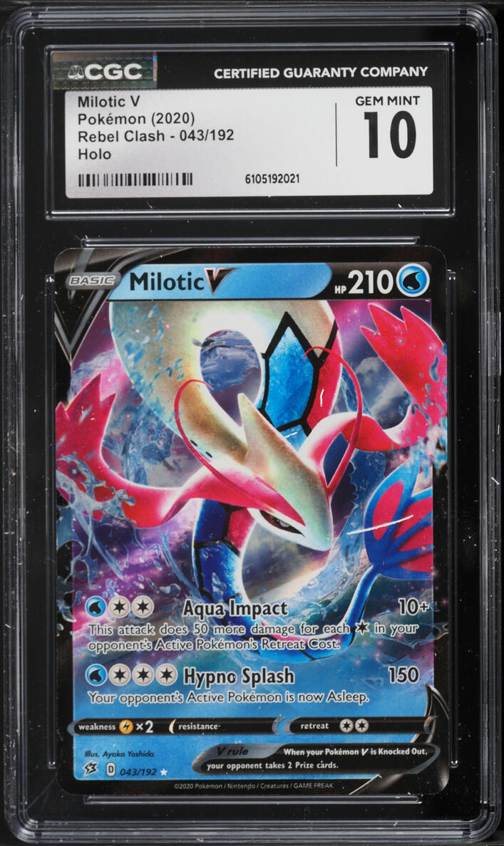 2020 Pokemon Sword & Shield Rebel Clash Milotic V #43 CGC 10 GEM MINT