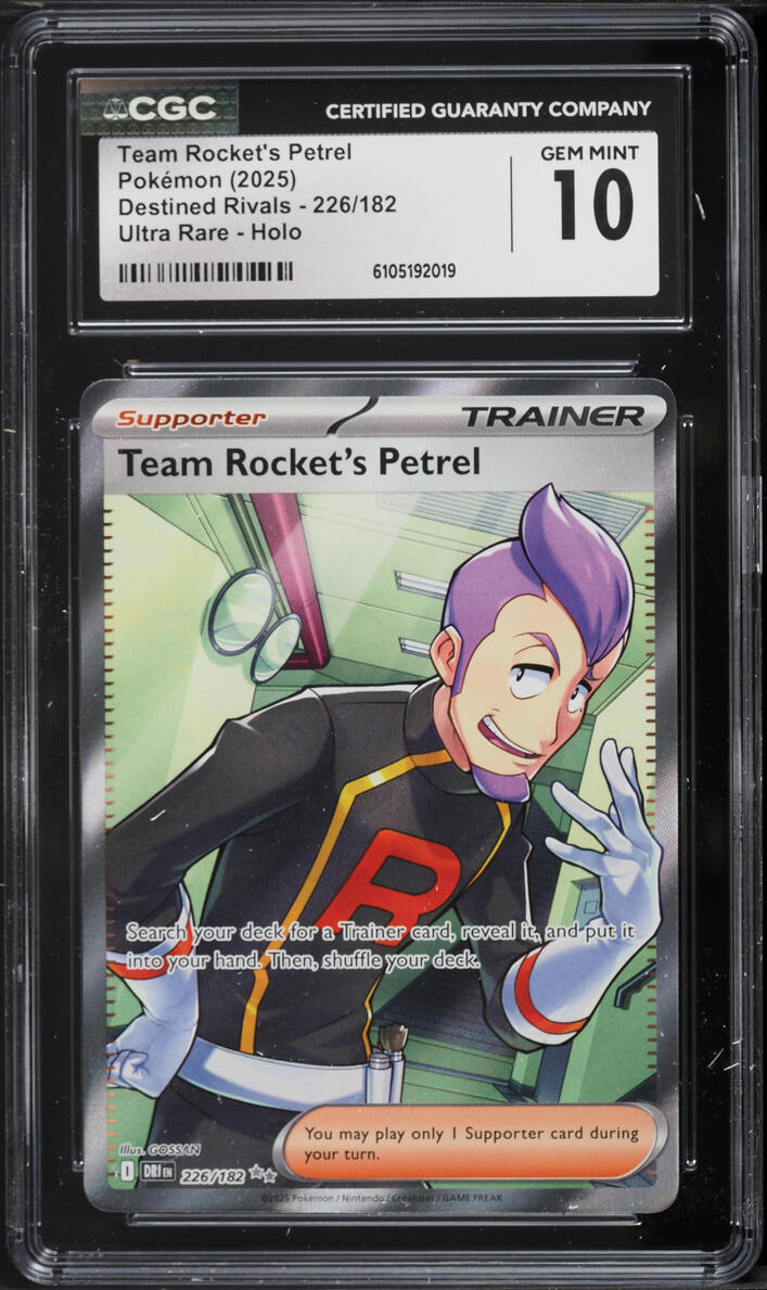 2025 Pokemon Scarlet & Violet Destined Rivals Full Art Team Rocket's Petrel #226 CGC 10 GEM