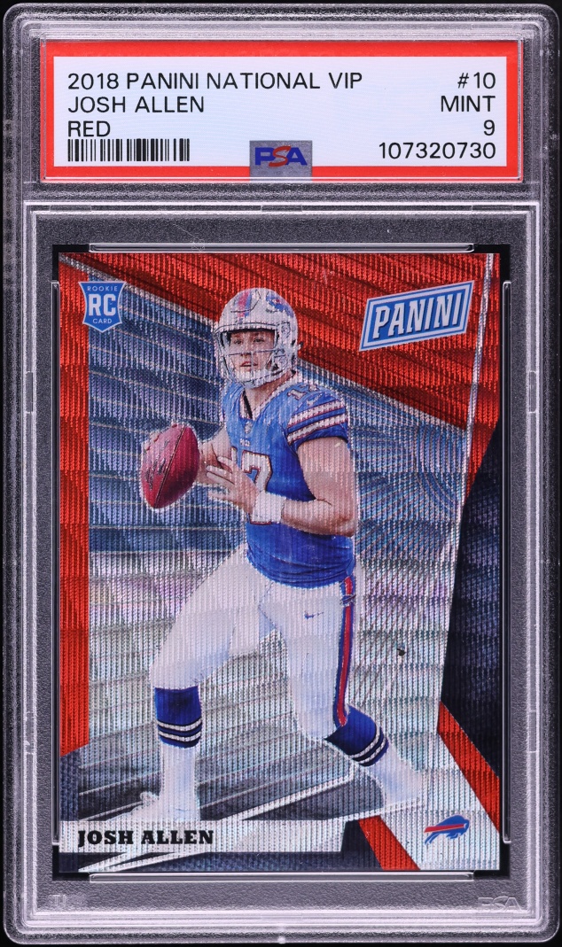 2018 Panini National VIP Red Josh Allen ROOKIE /25 #10 PSA 9 MINT