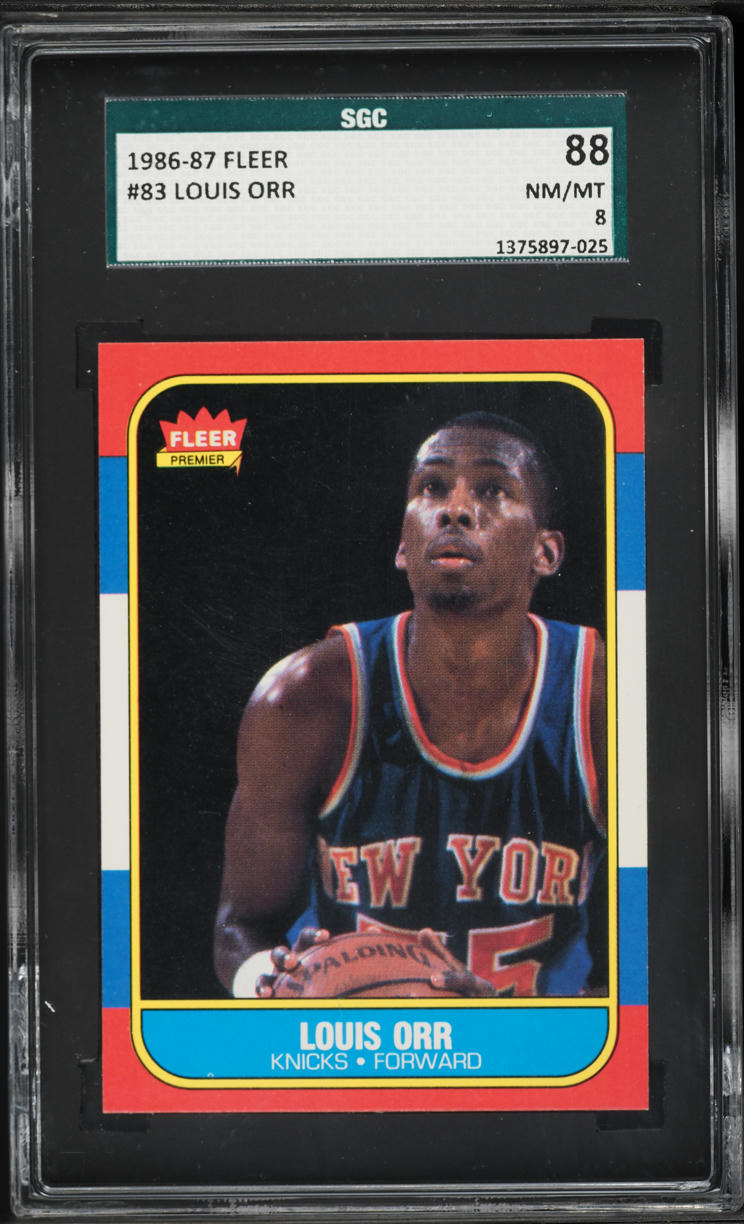 1986 Fleer Basketball Louis Orr #83 SGC 8 NM-MT