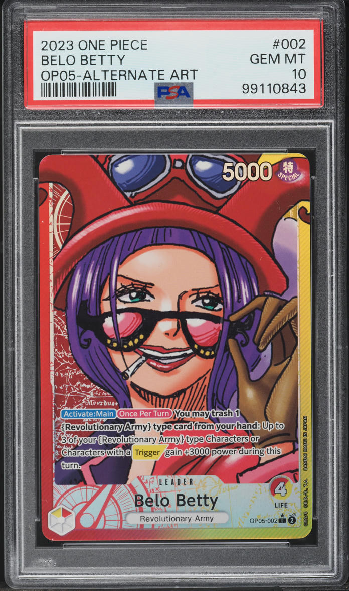 2023 One Piece Awakening Of The New Era Alt Art Belo Betty #OP05-002 PSA 10 GEM
