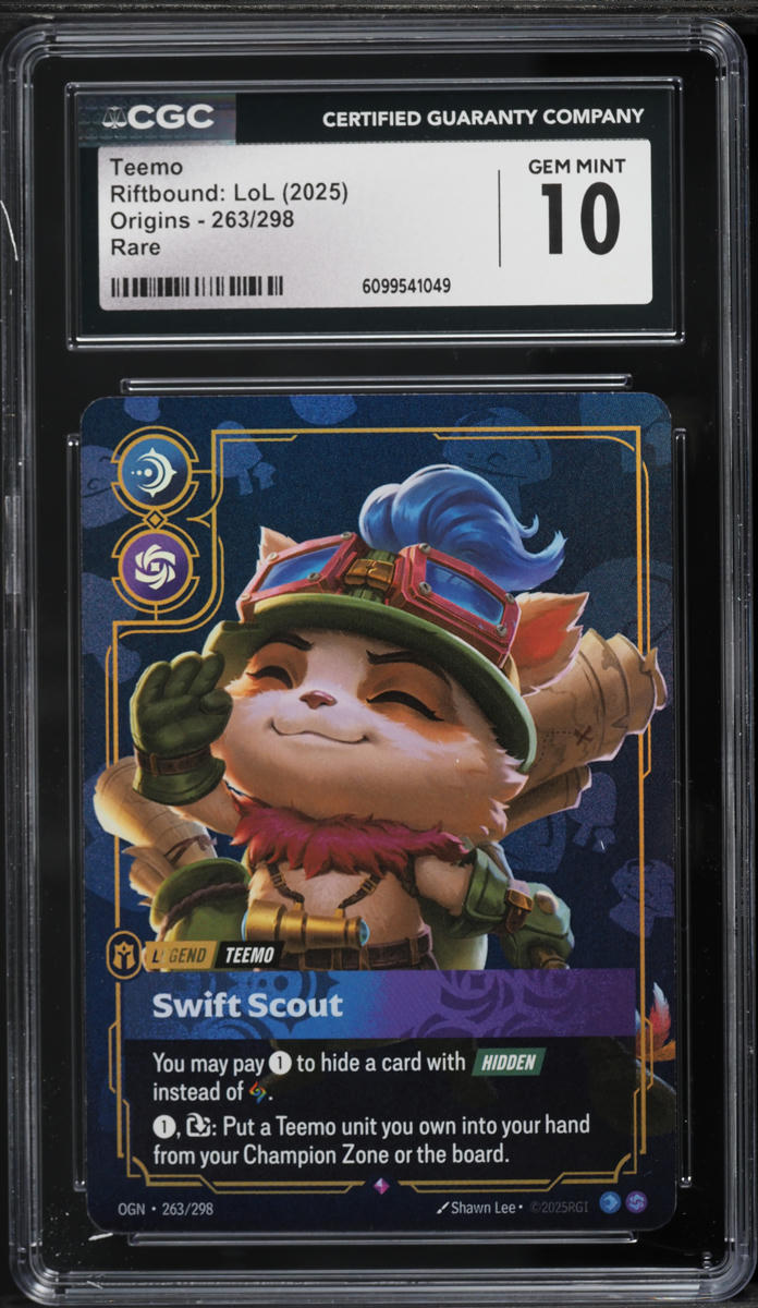 2025 Riftbound League Of Legends LoL Origins Teemo #263 CGC 10 GEM MINT ...