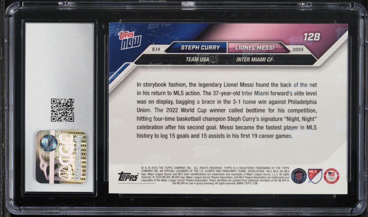2024 Topps Now MLS Stephen Curry Lionel Messi #128 CGC 9 MINT