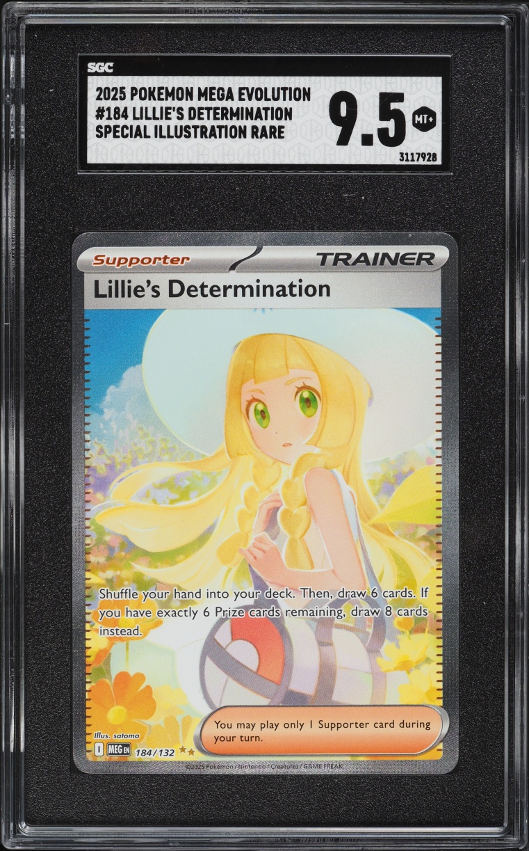 2025 Pokemon Mega Evolution SIR Lillie's Determination #184 SGC 9.5 MINT+