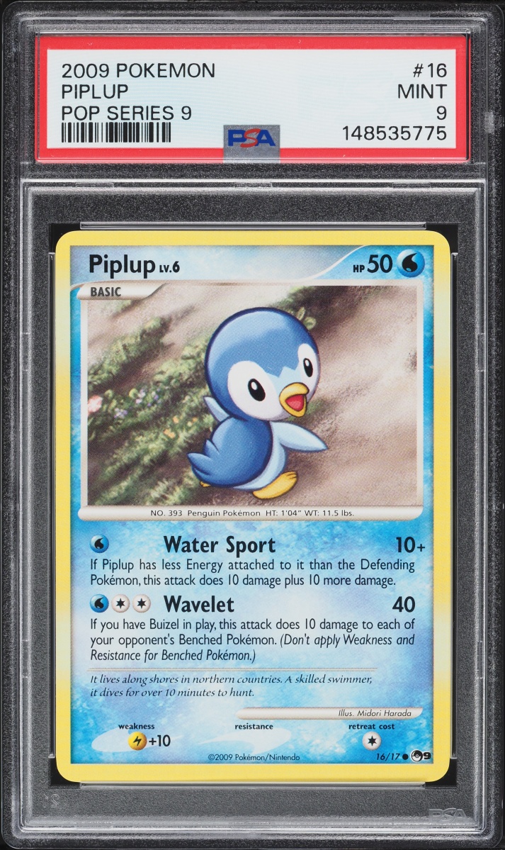 2009 Pokemon POP Series 9 Piplup #16 PSA 9 MINT