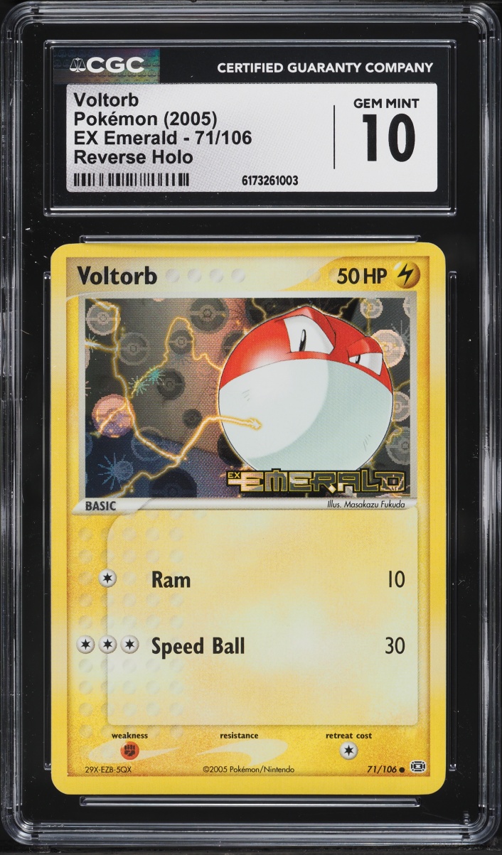2005 Pokemon EX Emerald Reverse Holo Voltorb #71 CGC 10 GEM MINT