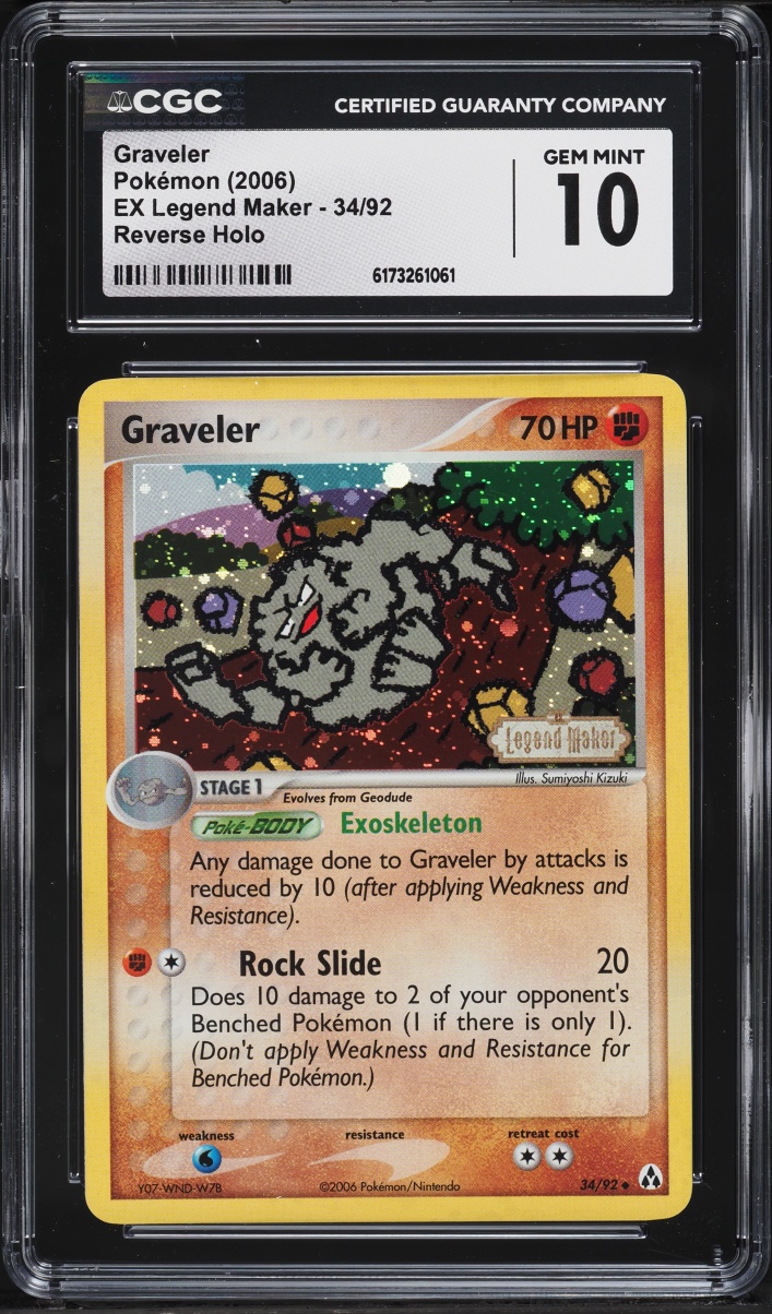 2006 Pokemon EX Legend Maker Reverse Holo Graveler #34 CGC 10 GEM MINT