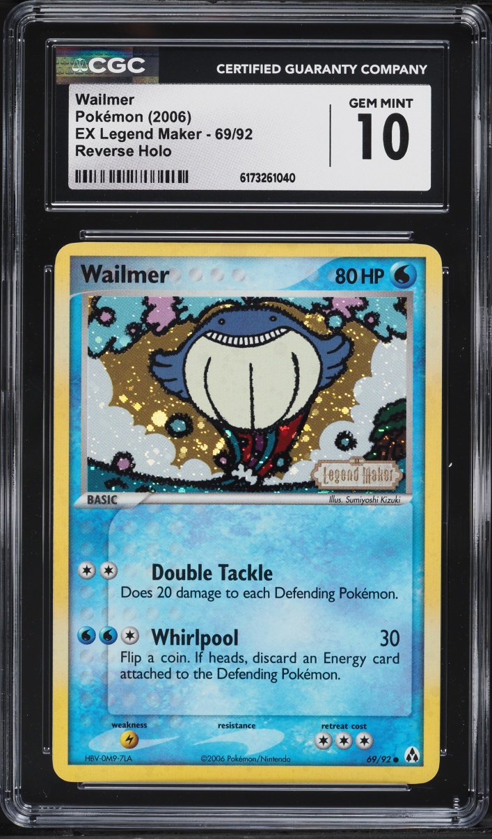 2006 Pokemon EX Legend Maker Reverse Holo Wailmer #69 CGC 10 GEM MINT