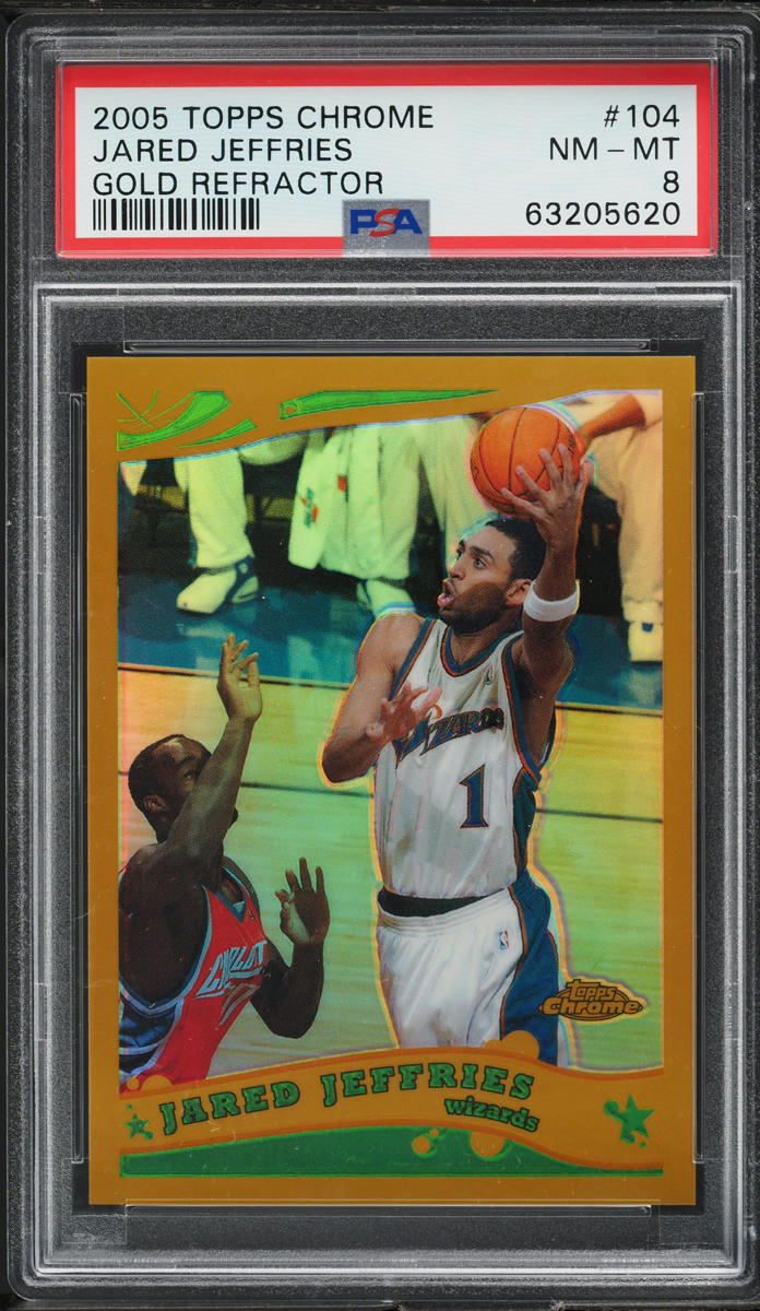 2005 Topps Chrome Gold Refractor Jared Jeffries /99 #104 PSA 8 NM-MT