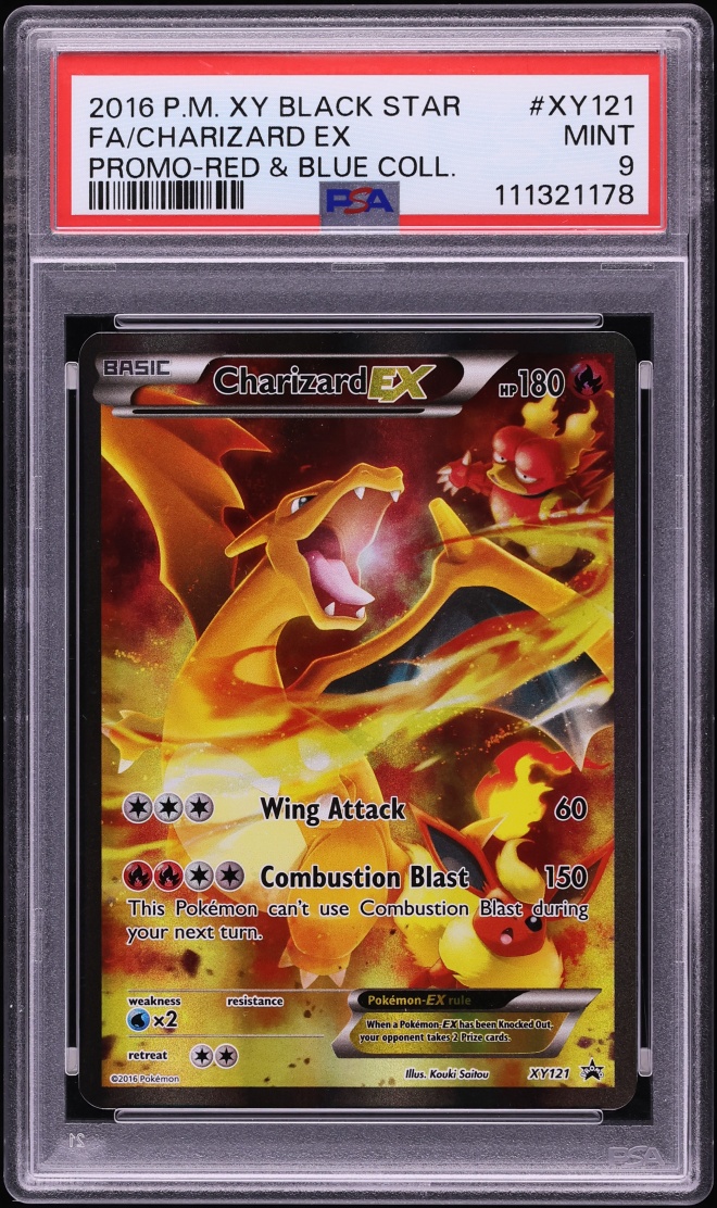 2016 Pokemon XY Promo Red & Blue Collection Full Art Charizard EX #XY121 PSA 9 MINT