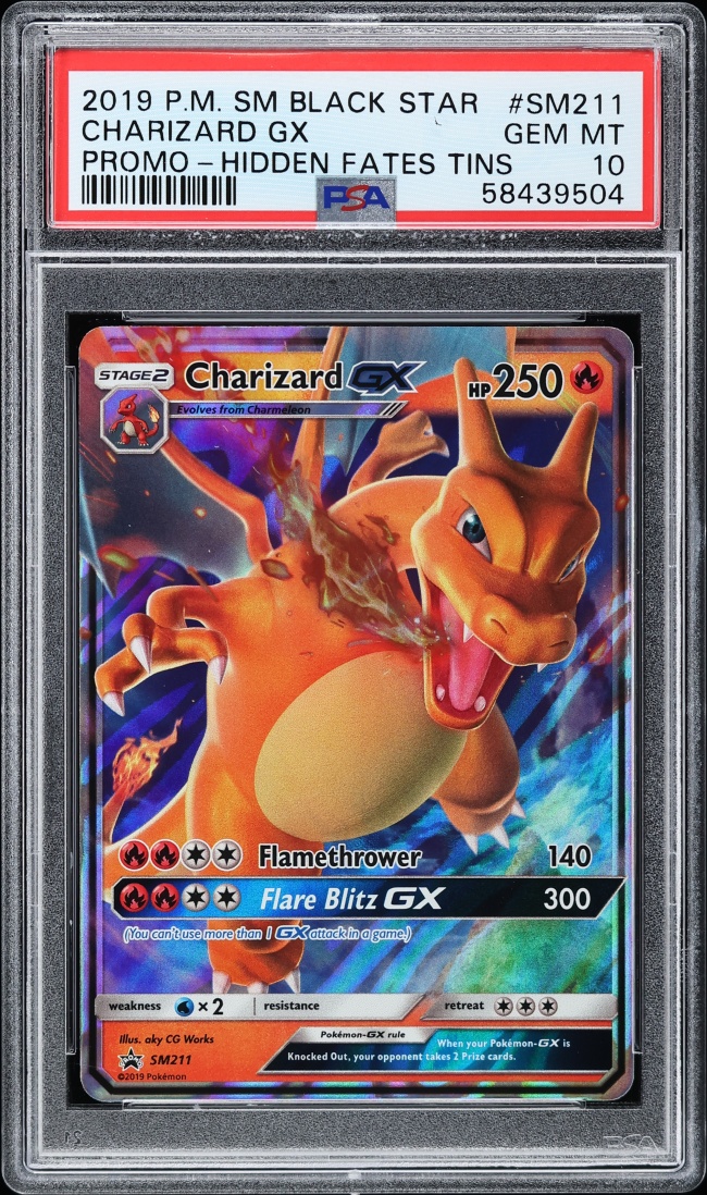 2019 Pokemon Sun & Moon Promo Hidden Fates Holo Charizard GX #SM211 PSA 10 GEM MINT