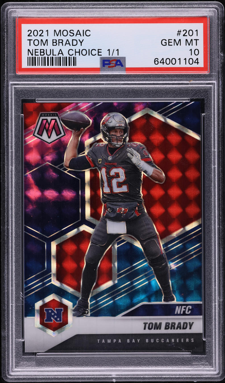 2021 Panini Mosaic Nebula Choice Tom Brady 1/1 #201 PSA 10 GEM MINT