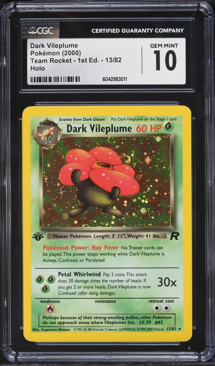 2000 Pokemon Team Rocket 1st Edition Holo Dark Vileplume #13 CGC 10 GEM MINT