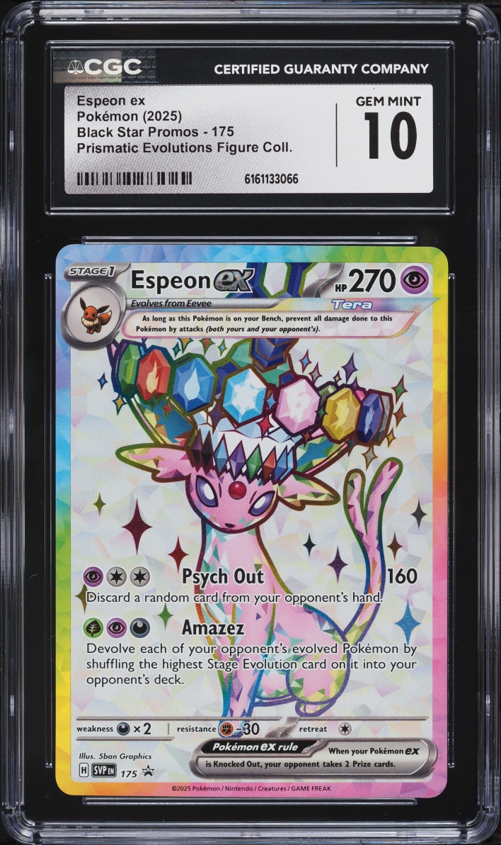 2025 Pokemon Scarlet & Violet Promo Prismatic Evolutions Figure Full Art Espeon ex #175 CGC 10