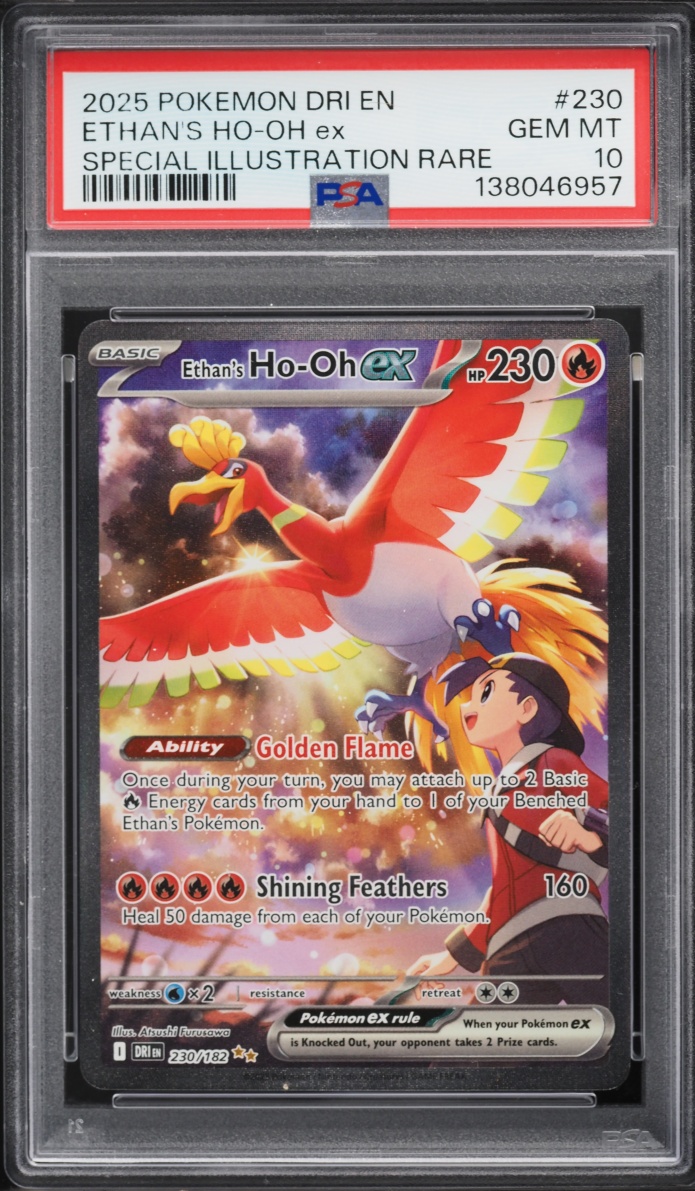 2025 Pokemon Scarlet & Violet Destined Rivals SIR Ethan's Ho-Oh EX #230 PSA 10 GEM MINT