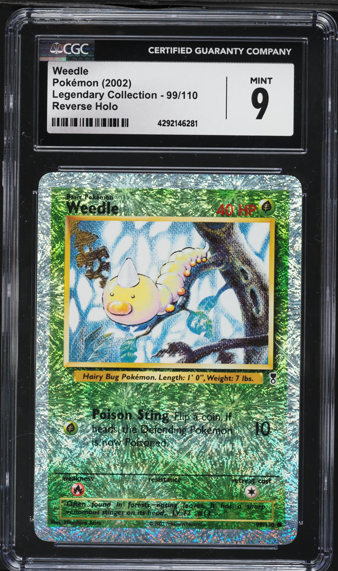 2002 Pokemon Legendary Collection Reverse Holo Weedle #99 CGC 9 MINT