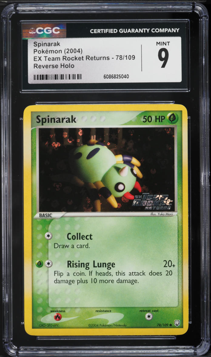 2004 Pokemon EX Team Rocket Returns Reverse Holo Spinarak #78 CGC 9 MINT