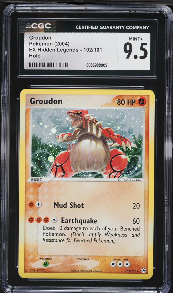 2004 Pokemon EX Hidden Legends Holo Groudon #102 CGC 9.5 MINT+