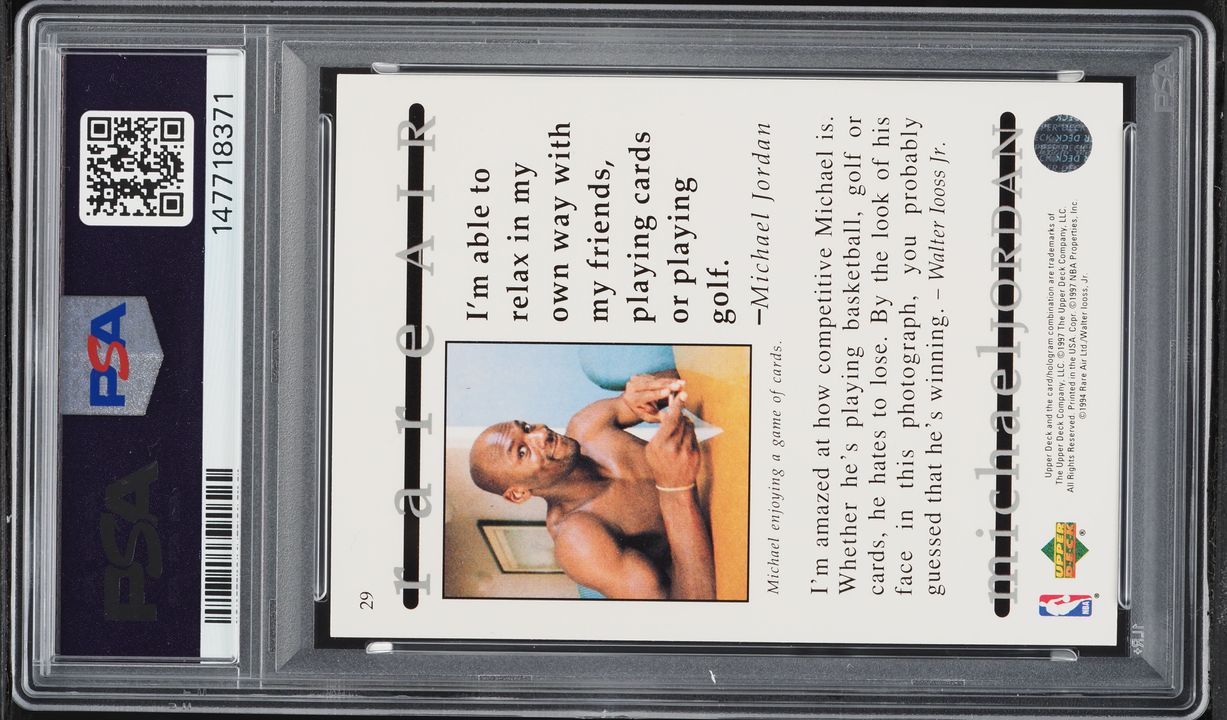 1997 Upper Deck MJ Rare Air Michael Jordan #29 PSA 8 NM-MT