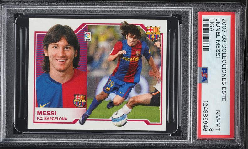 2007 Panini La Liga Mega Cracks Lionel Messi #387 PSA 8 NM-MT on