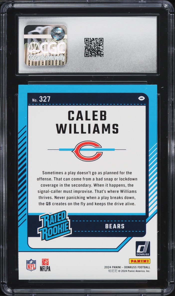 2024 Donruss Football Caleb Williams ROOKIE #327 CGC 10 GEM MINT
