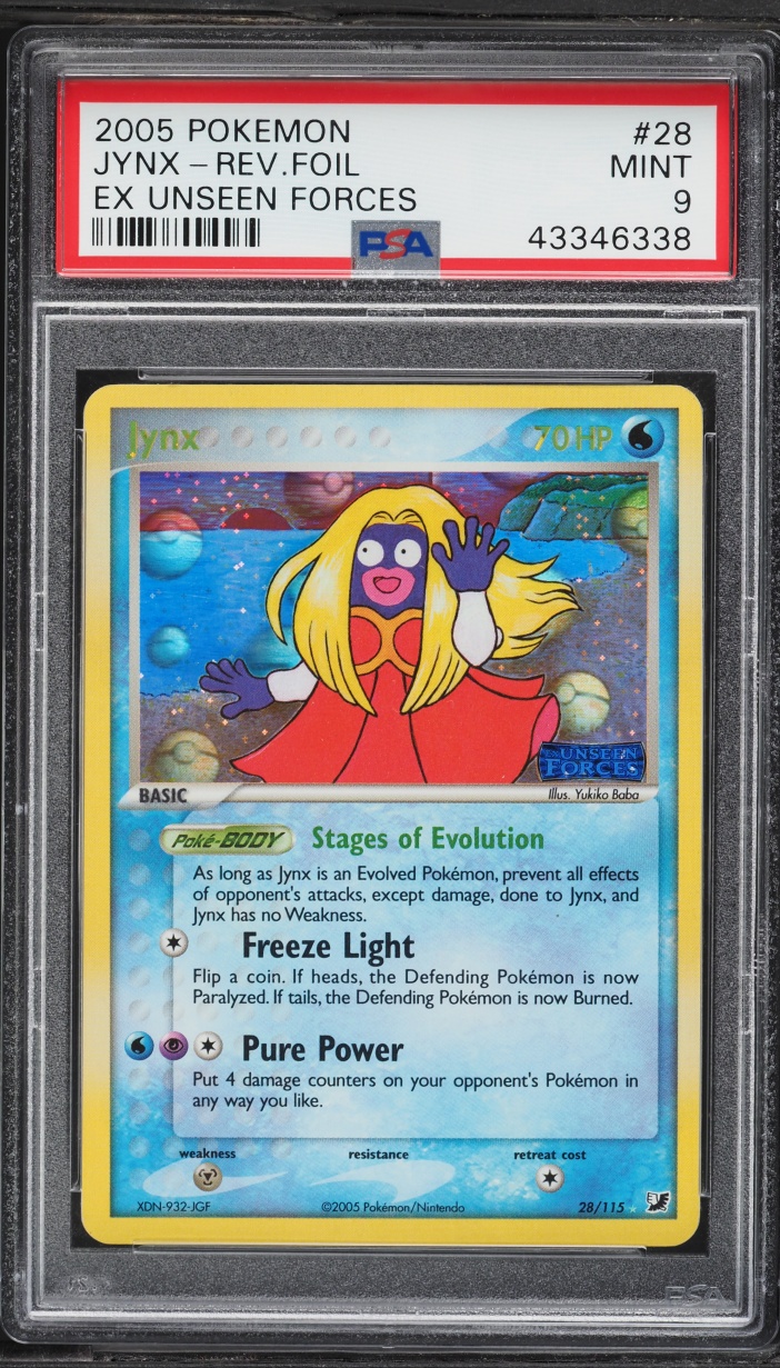 2005 Pokemon EX Unseen Forces Reverse Holo Jynx #28 PSA 9 MINT