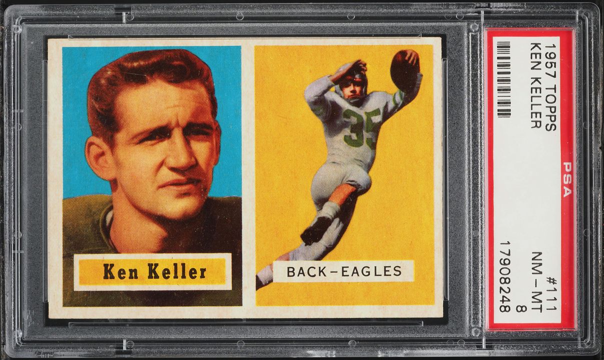 1957 Topps Football Ken Keller #111 PSA 8 NM-MT