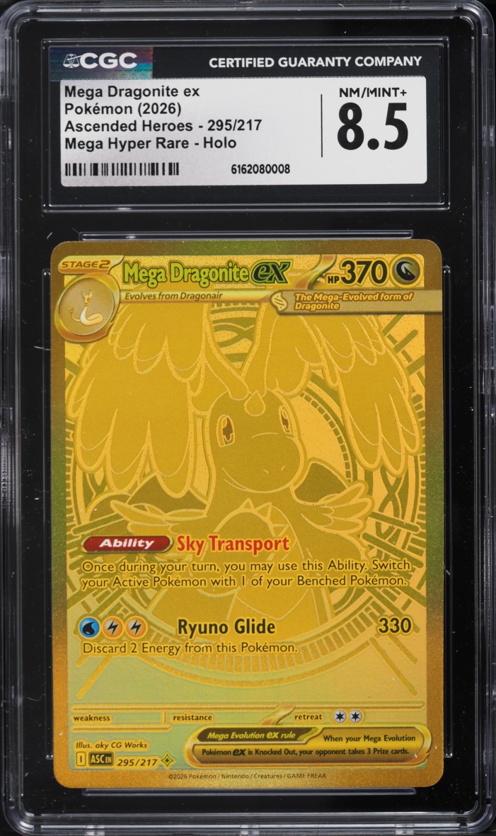 2026 Pokemon Mega Evolution Ascended Heroes MHR Mega Dragonite Ex #295 CGC 8.5 NM-MT+