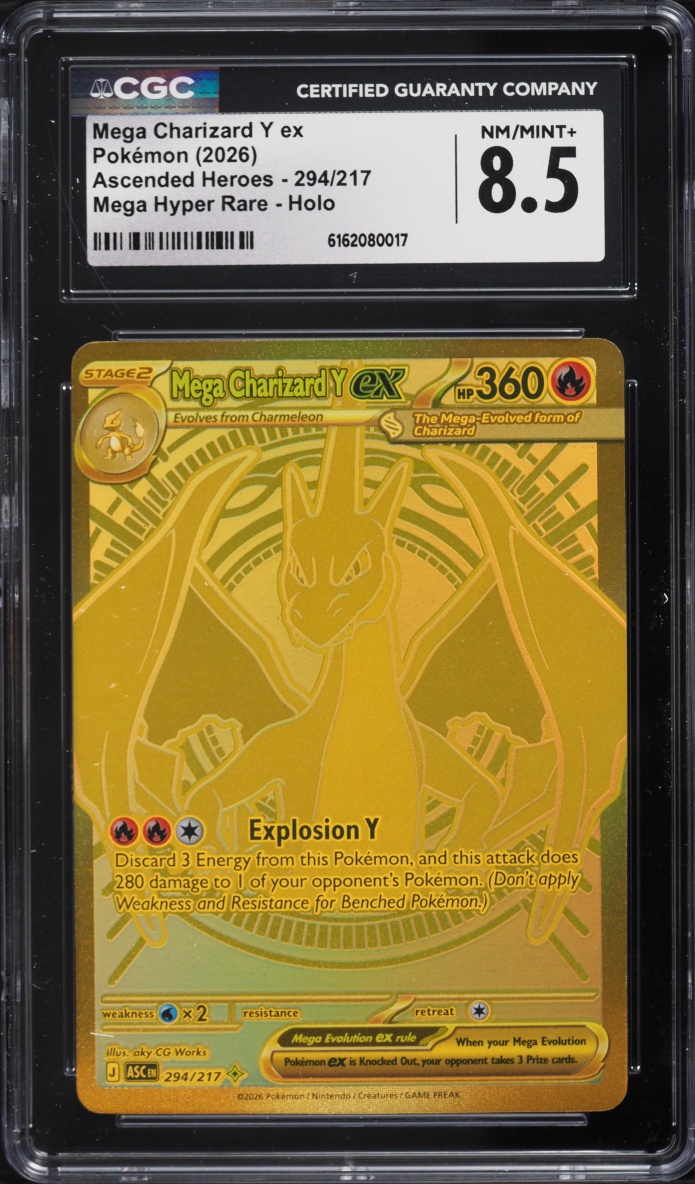 2026 Pokemon Mega Evolution Ascended Heroes MHR Mega Charizard Y Ex #294 CGC 8.5 NM-MT+