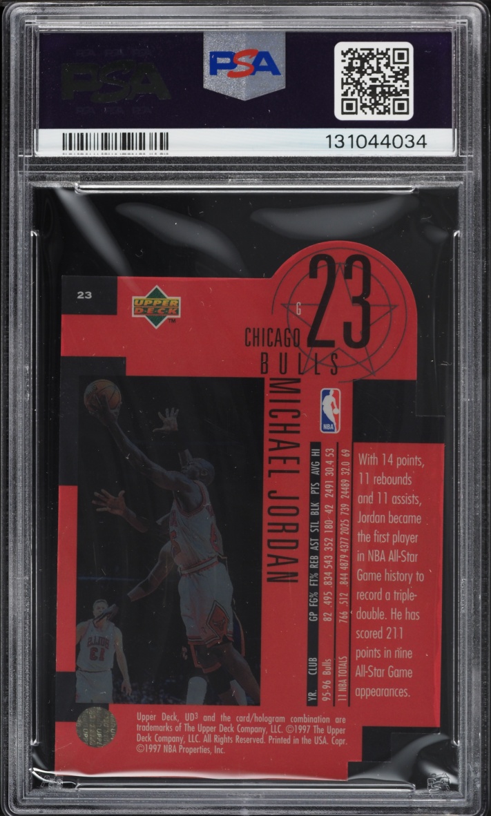 1996 UD3 Star Focus Die-Cut Michael Jordan #23 PSA 6 EXMT