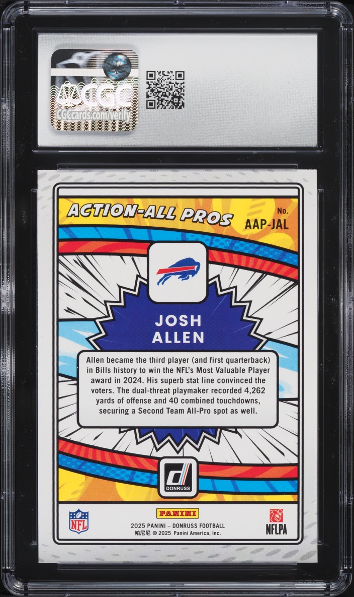 2025 Donruss Action-All Pros Josh Allen #AAP-JAL CGC 9 MINT