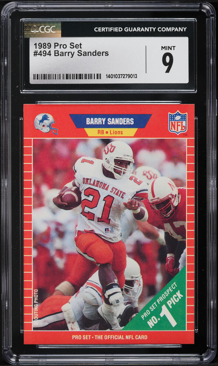 1989 Pro Set Football Barry Sanders #494 CGC 9 MINT