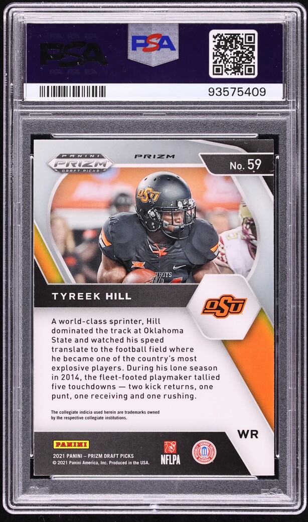 2021 Panini Prizm Draft Picks Gold Ice Tyreek Hill #59 PSA 10 GEM MINT