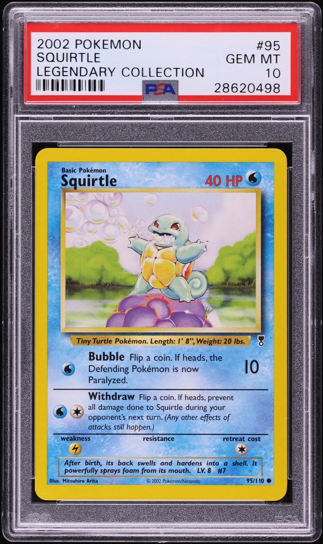 2002 Pokemon Legendary Collection Squirtle #95 PSA 10 GEM MINT