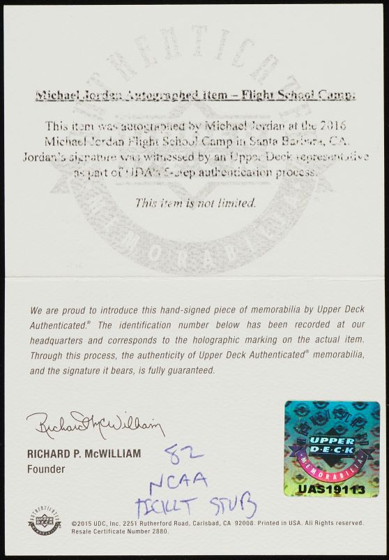 1982 NCAA Finals Ticket Stub Michael Jordan AUTO DNA 10 PSA AUTH