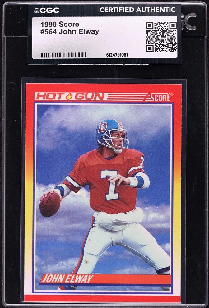 1990 Score Football John Elway #564 CGC AUTH